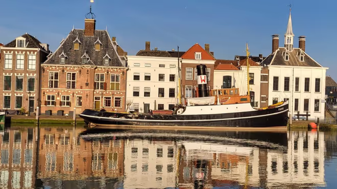A canal in Netherlands A canal in Netherlands