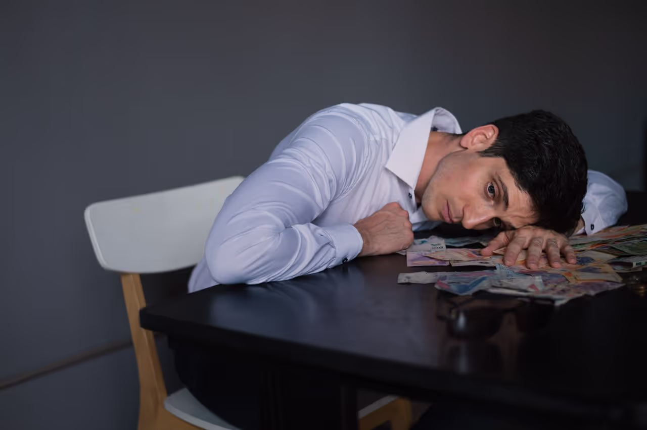 A person stressed about their holiday