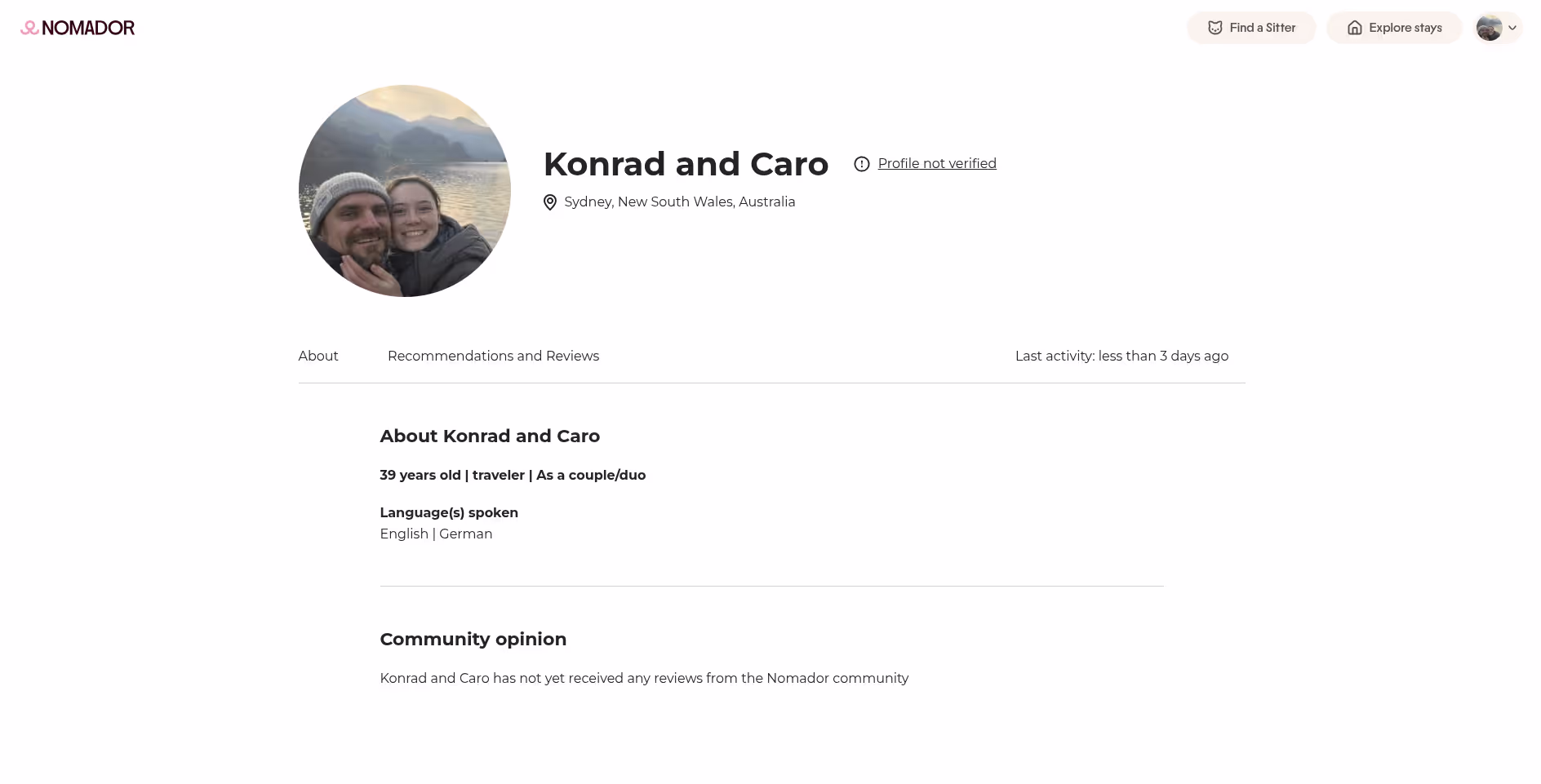 Nomadors simple and effective Profile Page Nomadors simple and effective Profile Page