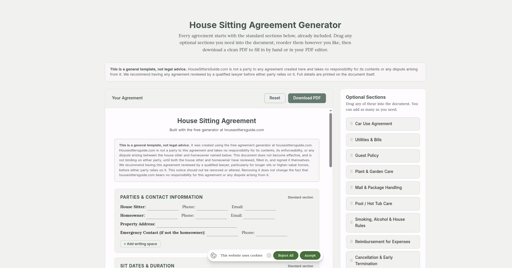 House Sitting Agreement Generator House Sitting Agreement Generator