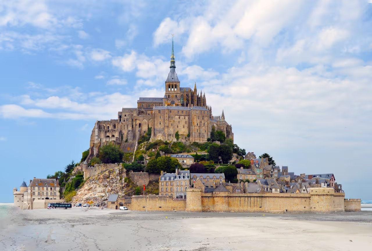Mont Saint Michelle in France during low tide Mont Saint Michelle in France during low tide