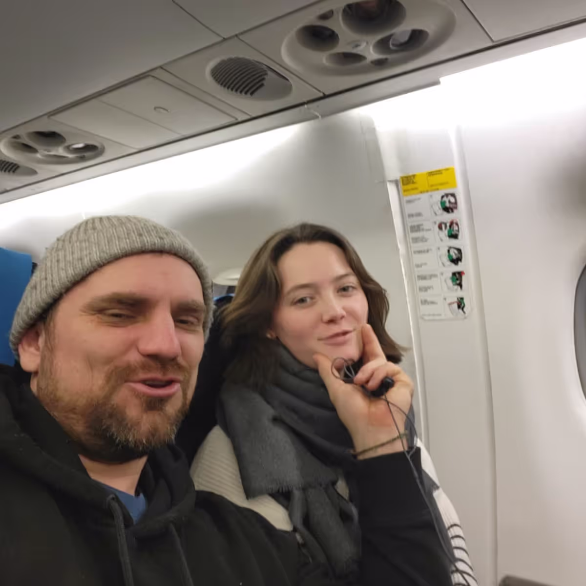 Konrad and Caro in a plane Konrad and Caro in a plane