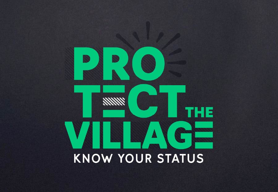 Protect the Village logo on black background